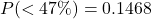 P(<47\%)=0.1468
