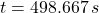 t = 498.667\,s