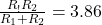 Rendered by QuickLaTeX.com \frac{R_!R_2}{R_1+R_2}=3.86