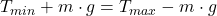 T_{min} + m\cdot g = T_{max} - m\cdot g