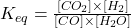 K_{eq}=\frac{[CO_2]\times [H_2]}{[CO]\times [H_2O]}