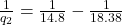\frac{1}{q_2} = \frac{1}{14.8} - \frac{1}{18.38}