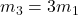 m_{3}=3m_{1}