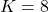  K= 8