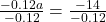 \frac{-0.12a}{-0.12} =\frac{-14}{-0.12}