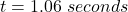 t=1.06\ seconds