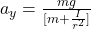 a_y = \frac{mg}{[m+ \frac{I}{r^2} ]}