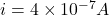 i = 4\times 10^{-7} A