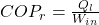 COP_r =\frac{Q_l}{W_i_n}