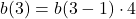 b(3)=b(3-1)\cdot 4