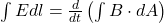 \int E d l=\frac{d}{d t}\left(\int B \cdot d A\right)