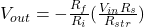 V_{out} =-\frac{R_{f} }{R_{i} } (\frac{V_{in}R_{s}  }{R_{str} } )