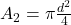 A_2 = \pi  \frac{d^2}{4}