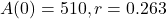 A(0) = 510, r = 0.263