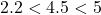 2.2 <4.5 < 5