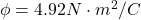 \phi  =  4.92 N\cdot m ^2 /C