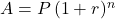 A=P\left(1+r)^n