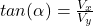 tan(\alpha)=\frac{V_{x}}{V_{y}}