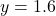 y = 1.6