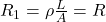 R_{1} = \rho \frac{L}{A} = R