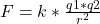 F=k*\frac{q1*q2}{r^{2} }
