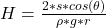 H  =  \frac{2 * s  *  cos(\theta)}{ \rho * g *  r }