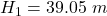H_1  =39.05 \ m