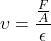 \upsilon= \dfrac{\frac{F}{A}}{\epsilon}