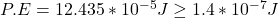 P.E=12.435*10^{-5}J \geq 1.4*10^{-7}J