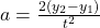 a = \frac{2(y_2-y_1)}{t^{2} }