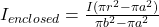 I_{enclosed} =\frac{I(\pi r^{2}- \pi a^{2})}{\pi b^{2}-\pi a^{2}  }