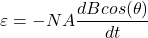 \varepsilon = -NA\dfrac{dBcos(\theta)}{dt}