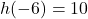 h(-6)=10