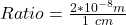 Ratio = \frac{2 * 10^{-8}m}{1\ cm}