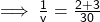 \sf \implies \frac{1}{v}=\frac{2+3}{30}