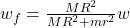 w_f = \frac{MR^2}{MR^2+ mr^2} w