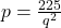p = \frac{225}{q^2}