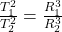 \frac{T_1^2}{T_2^2} = \frac{R_1^3}{R_2^3}