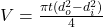 V= \frac{\pi t(d_{o}^{2}-d_{i}^{2})}{4}