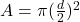 A=\pi (\frac{d}{2})^2