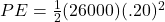 PE=\frac{1}{2}(26000)(.20)^2