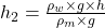 h_2=\frac{\rho_w\times g\times h}{\rho_m\times g}