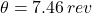 \theta = 7.46\,rev
