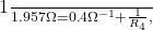 $ \frac{1}{1.957\Omega}  =0.4\Omega^{-1}+\frac{1}{R_4} ,   $