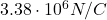 3.38\cdot 10^6 N/C