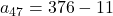 a_{47}=376-11