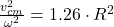 \frac{v_{cm}^{2}}{\omega^{2}}=1.26\cdot R^{2}