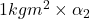 1 kg m^{2} \times \alpha_{2}