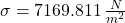 \sigma = 7169.811\,\frac{N}{m^{2}}
