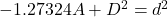 -1.27324A+D^2=d^2